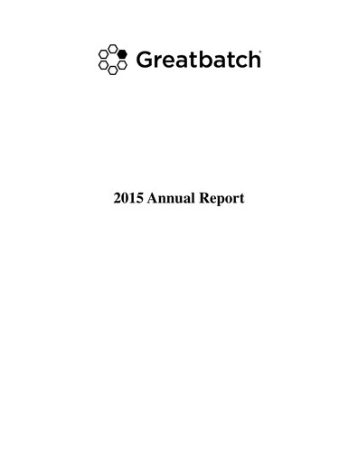 Thumbnail Integer Holdings
 Annual Report 2015