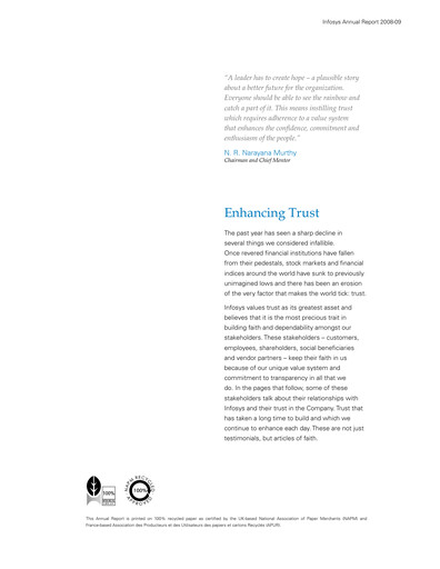 Thumbnail Infosys Annual Report 2008-2009