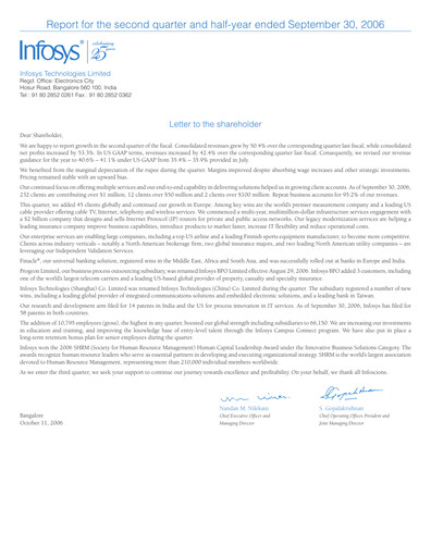 Thumbnail Infosys Quarterly Report 2006-q2