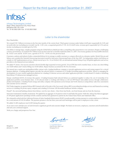 Thumbnail Infosys Quarterly Report 2007-q3