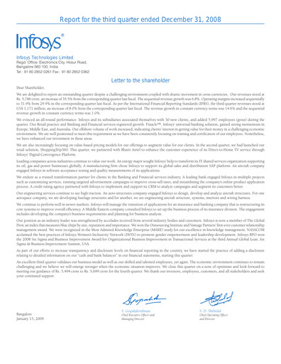 Thumbnail Infosys Quarterly Report 2008-q3
