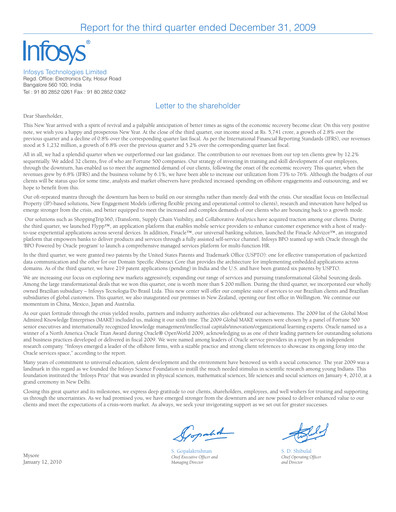 Thumbnail Infosys Quarterly Report 2009-q3