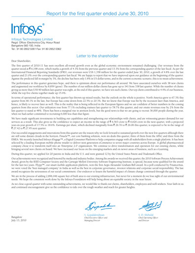 Thumbnail Infosys Quarterly Report 2010-q1