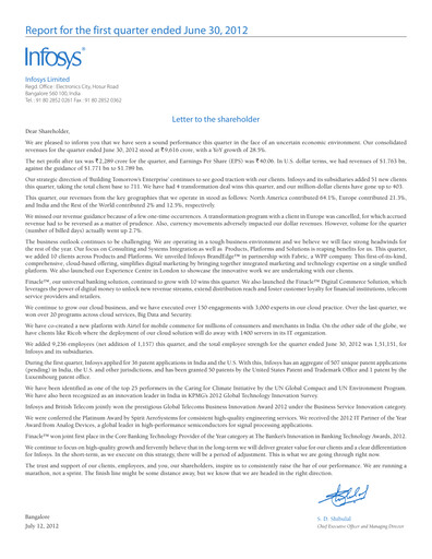 Thumbnail Infosys Quarterly Report 2012-q1