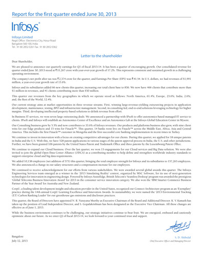 Thumbnail Infosys Quarterly Report 2013-q1