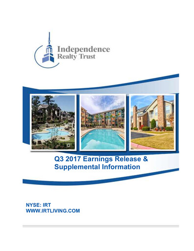 Miniature Independence Realty Trust
 Rapport trimestriel 2017-q3