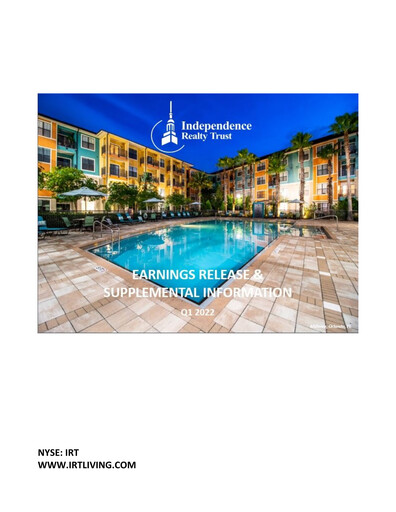 Miniature Independence Realty Trust
 Rapport trimestriel 2022-q1