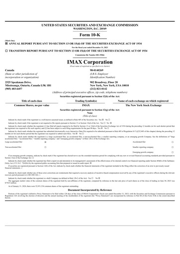 Thumbnail Imax Corp Annual Report 2023