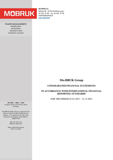 Thumbnail Mo-BRUK S.A. Financial Statement 2023