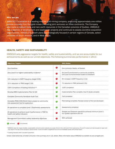 Thumbnail Iamgold
 Sustainability Report 2011