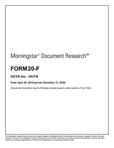 Thumbnail Huya Annual Report 2018