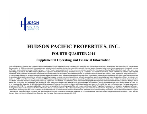 Thumbnail Hudson Pacific Properties
 Quarterly Report 2014-q4