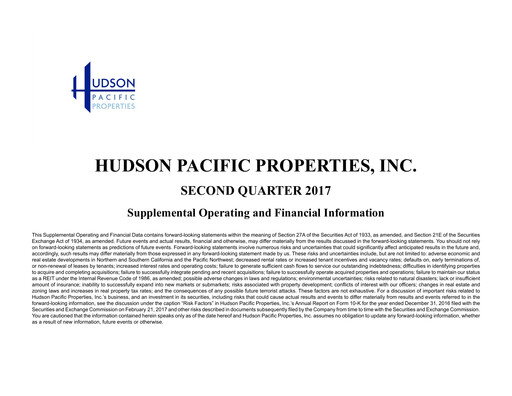 Thumbnail Hudson Pacific Properties
 Quarterly Report 2017-q2