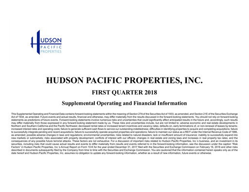 Thumbnail Hudson Pacific Properties
 Quarterly Report 2018-q1