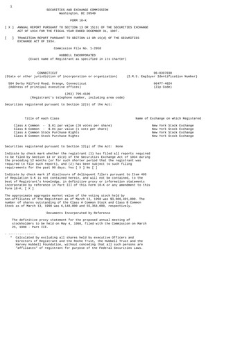 Thumbnail Hubbell Annual Report 1997