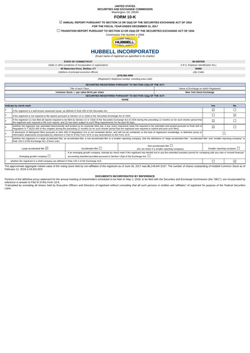 Thumbnail Hubbell Annual Report 2017