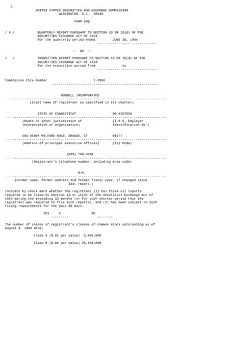 Thumbnail Hubbell Quarterly Report 1994-q2
