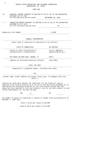 Thumbnail Hubbell Quarterly Report 1995-q3