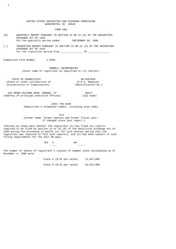 Thumbnail Hubbell Quarterly Report 1996-q3