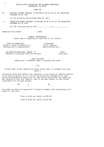Thumbnail Hubbell Quarterly Report 1997-q2