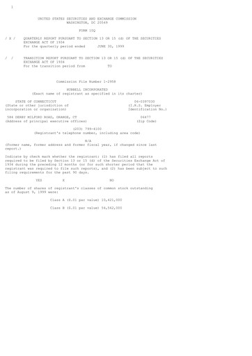 Thumbnail Hubbell Quarterly Report 1999-q2