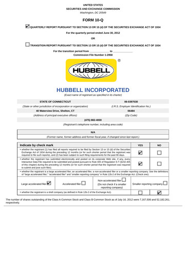 Thumbnail Hubbell Quarterly Report 2012-q2