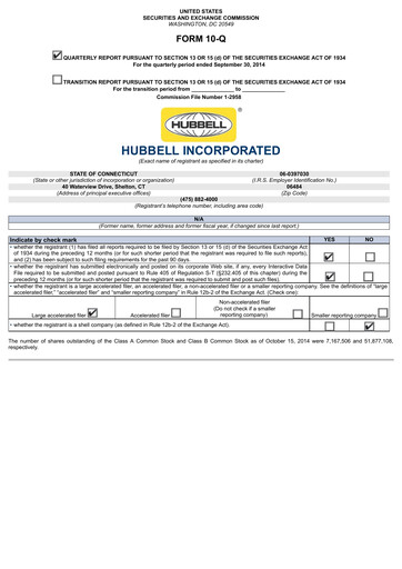 Thumbnail Hubbell Quarterly Report 2014-q3