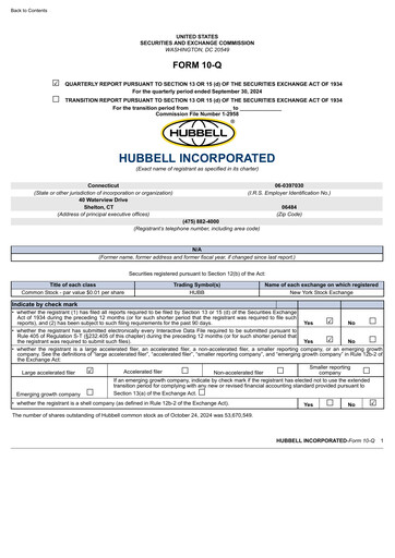 Thumbnail Hubbell Quarterly Report 2024-q3