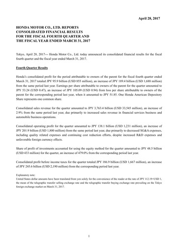 Thumbnail Honda Financial Statement fy2016