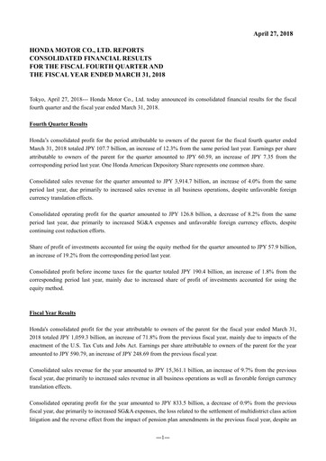 Thumbnail Honda Financial Statement fy2017