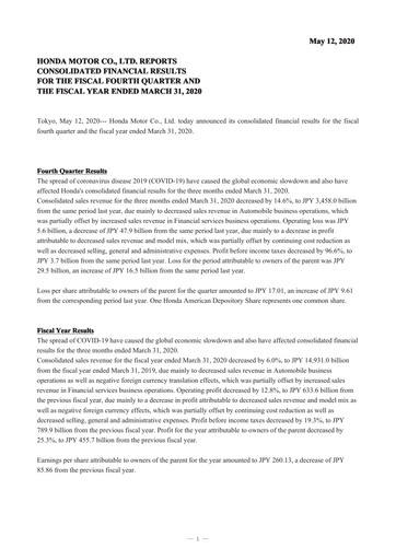 Thumbnail Honda Financial Statement fy2019