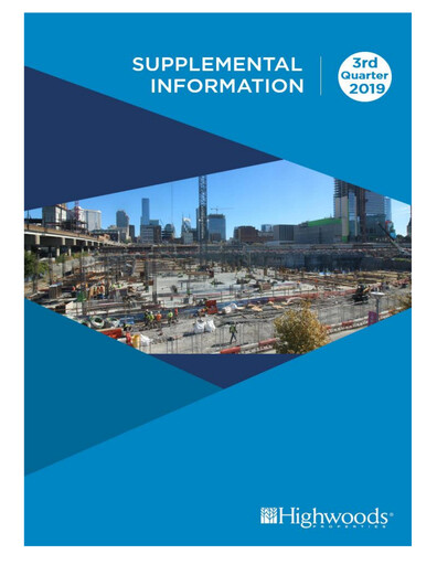Miniature Highwoods Properties
 Rapport trimestriel 2019-q3