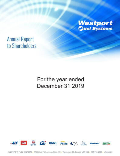 Thumbnail Westport Fuel Systems Annual Report 2019