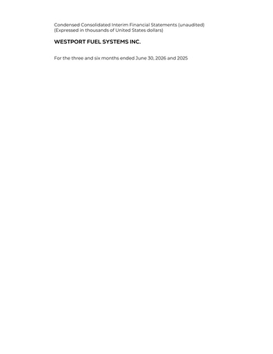 Vorschaubild Westport Fuel Systems Quartalsbericht 2026-q2