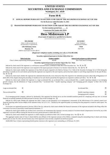 Vorschaubild Hess Midstream Jahresbericht 2022