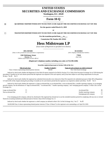 Vorschaubild Hess Midstream Quartalsbericht 2020-q1