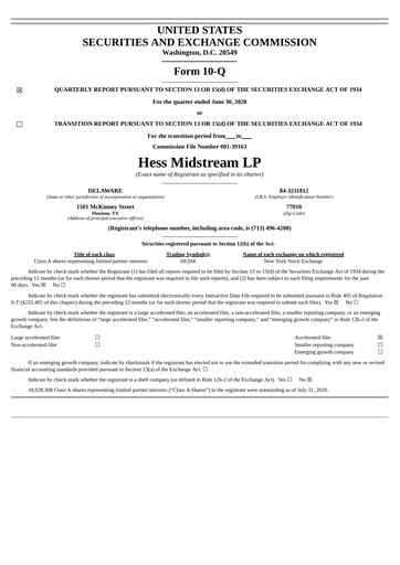 Vorschaubild Hess Midstream Quartalsbericht 2020-q2