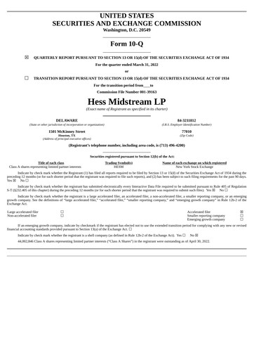 Vorschaubild Hess Midstream Quartalsbericht 2022-q1