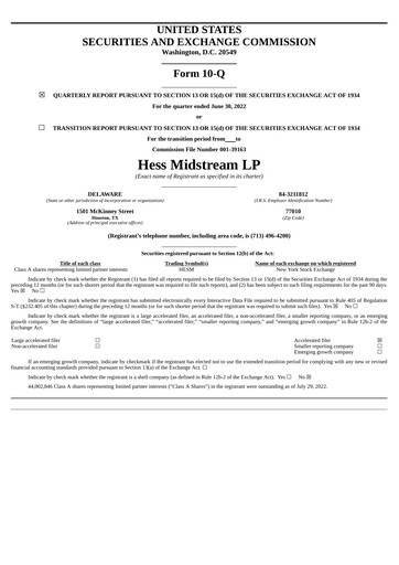 Vorschaubild Hess Midstream Quartalsbericht 2022-q2