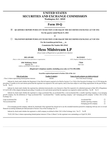 Vorschaubild Hess Midstream Quartalsbericht 2024-q1