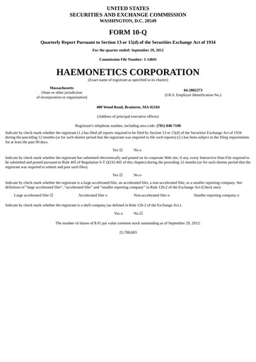 Thumbnail Haemonetics Quarterly Report 2012-2013-q2