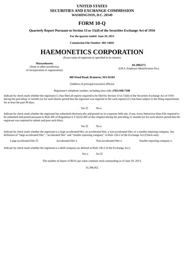 Thumbnail Haemonetics Quarterly Report 2013-2014-q1