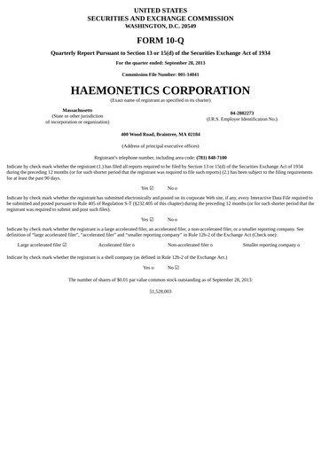 Thumbnail Haemonetics Quarterly Report 2013-2014-q2