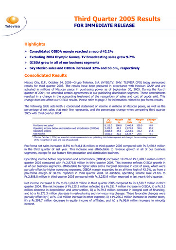 Miniature Televisa Rapport trimestriel 2005-q3