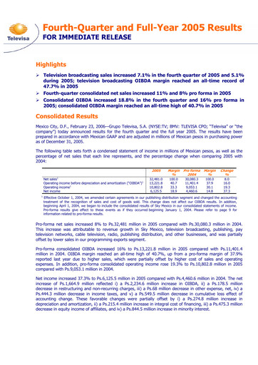 Miniature Televisa Rapport trimestriel 2005-q4