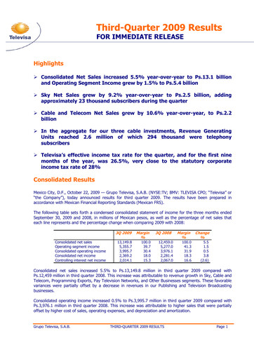Miniature Televisa Rapport trimestriel 2009-q3