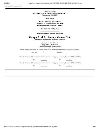 Thumbnail Grupo Aval
 Quarterly Report 2020-q1