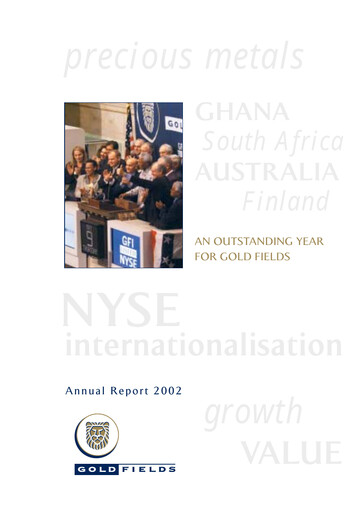 Thumbnail Gold Fields
 Annual Report 2002