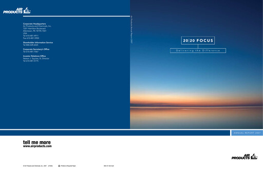 Vorschaubild Air Products and Chemicals Jahresbericht 2007