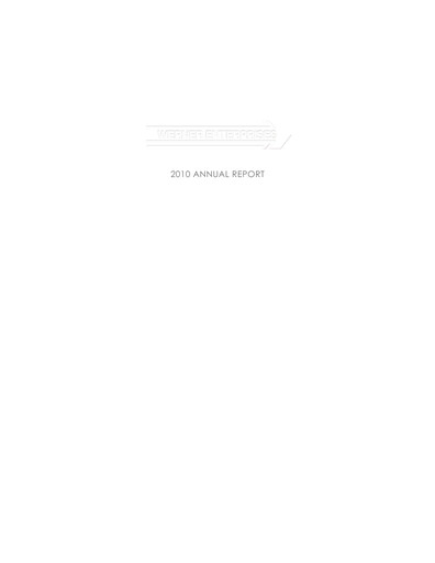 Miniature Werner Enterprises
 Rapport annuel 2010